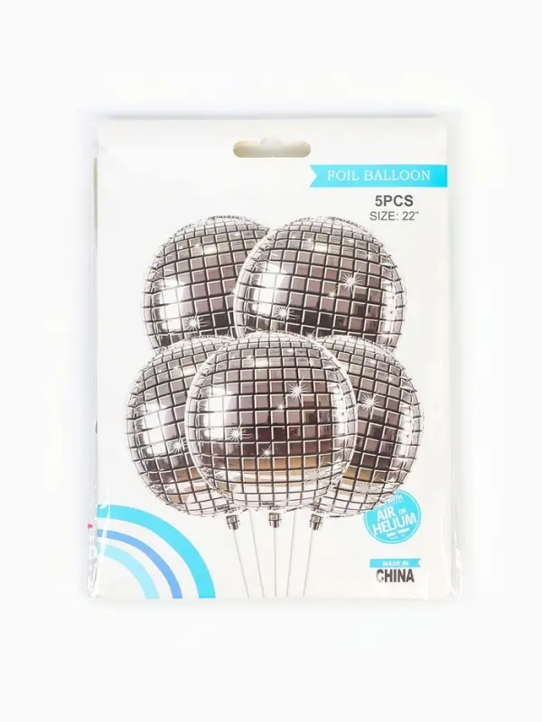 Воздушные шары фольгированные, набор &laquo;Диско-шар&raquo;, 5 шт.