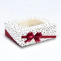 Коробка складная «Красный бант» 10×8×3.5 см