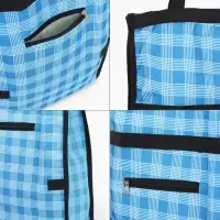 Сумка хозяйственная складная на липучке, 2 колеса, наружный карман, 32&times;13&times;52 см, голубая