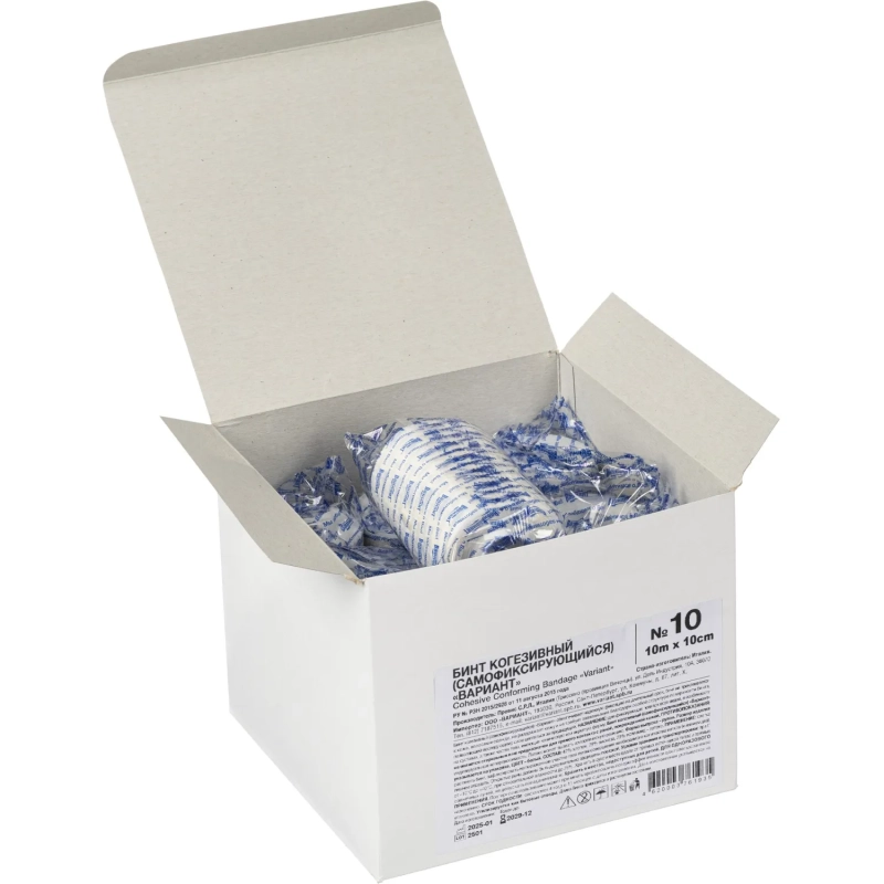 Бинт самофикс эласт 10м х10см Вариант, 10 шт/уп, ШК61935