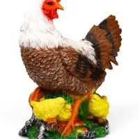 Садовая фигура из полистоуна &laquo;Курица с цыплятами&raquo;, 42&times;17&times;30 см