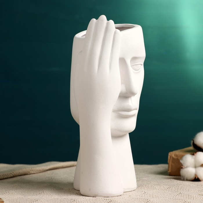 Кашпо - ваза Кашпо - ваза "Взгляд" белое, 13х10х28см