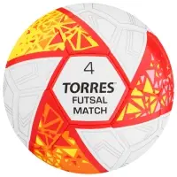 Футзальный мяч TORRES Futsal Match, FS323774, гибридная сшивка, 32 панели, р. 4, PU