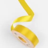 Лента атласная TEIRA, двухсторонняя, 25 мм, 25&plusmn;1 м, жёлтая №0645