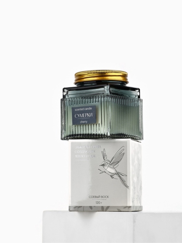 Свеча ароматическая Свеча ароматическая "Сумерки", соевый воск, 120 гр, аромат вишня