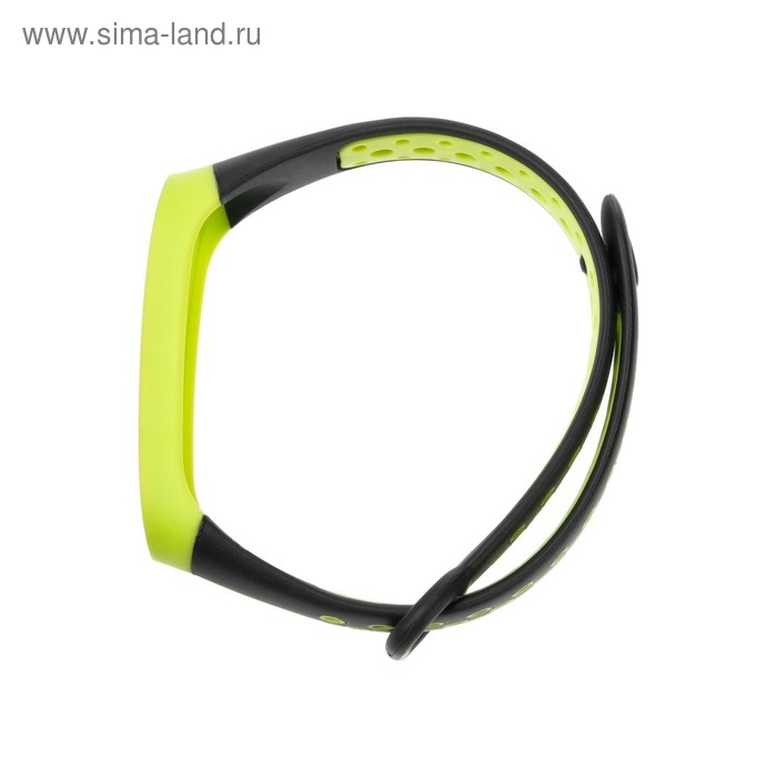 Ремешок для фитнес-браслета Mi Band 3/4 Luazon, с перфорацией, черно-зеленый Ремешок для фитнес-браслета Mi Band 3/4 Luazon, с перфорацией, черно-зеленый