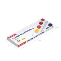 Акварель медовая ErichKrause Basic, 12 цветов, без кисти, пластик, картонный пенал