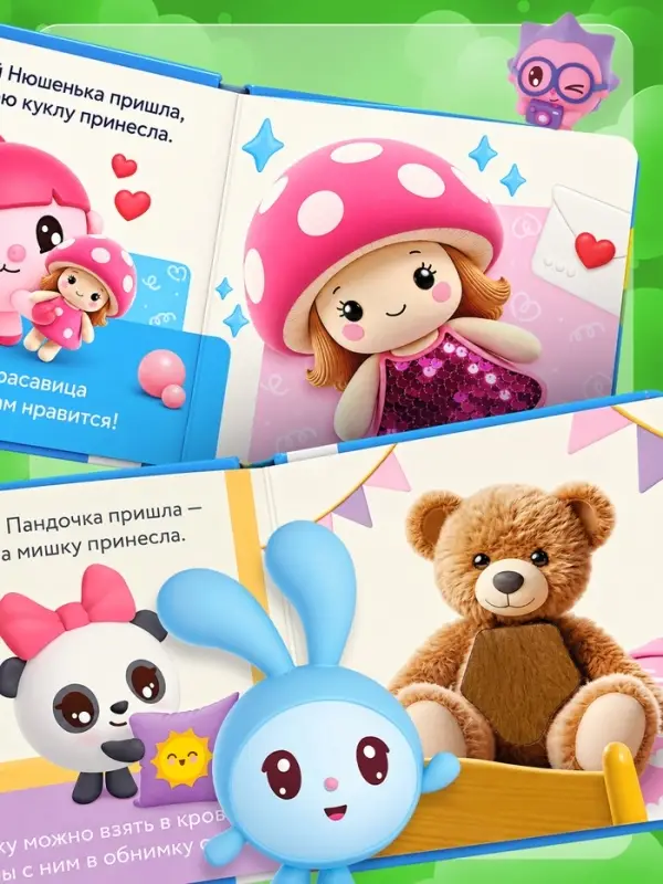 Тактильная книга &laquo;День игрушки&raquo;, Малышарики