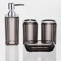 Набор для ванной &laquo;Кристалл&raquo;, 4 предмета, дозатор, 2 стакана, мыльница