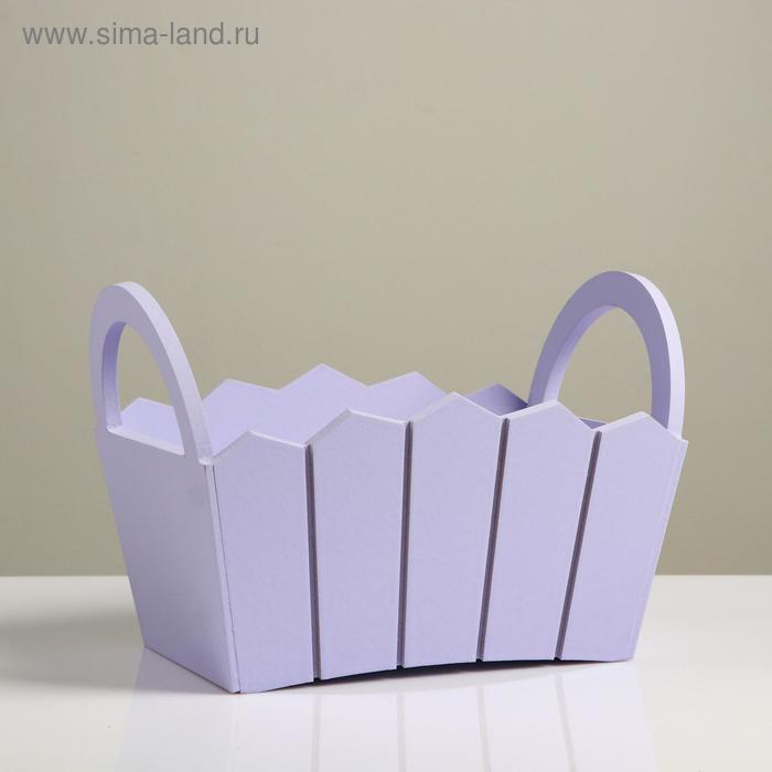 Кашпо деревянное 25×16×17 см  Кашпо деревянное 25×16×17 см "Мария", ручки боковые, МДФ, лаванда