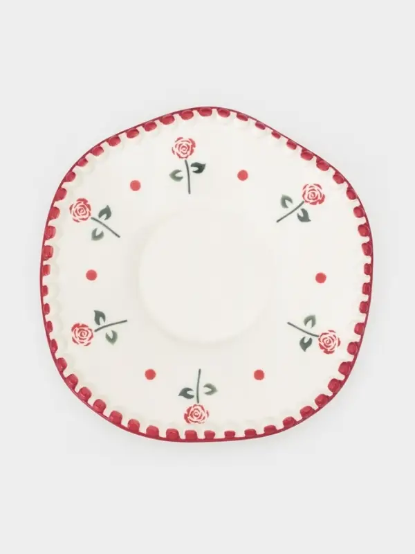 Чайная пара "Красная роза" блюдце 16х1,5 см, чашка 13х10х7 см