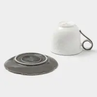 Чайная пара WY Floral Laceware, 2 предмета: чашка 300 мл, блюдце d=15 см, фарфор, белая, серая