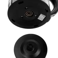 Чайник электрический Luazon LSK-1802, стекло, 1.8 л, 1500 Вт, подсветка, черно-стальной