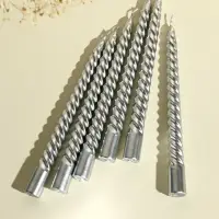 Набор свечей витых, 1.9&times;20 см, 6 шт., серебряный металлик