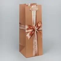 Пакет подарочный под бутылку, упаковка, «Present for you», 9 х 25 х 8.5 см