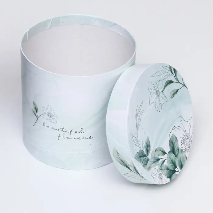 Набор шляпных подарочных коробок 5 в 1 &laquo;Цветочный&raquo;, 20&times;20&times;20‒14&times;14&times;14 см