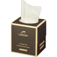 Салфетки косметические Luscan 3сл 56шт/уп в кубе белые