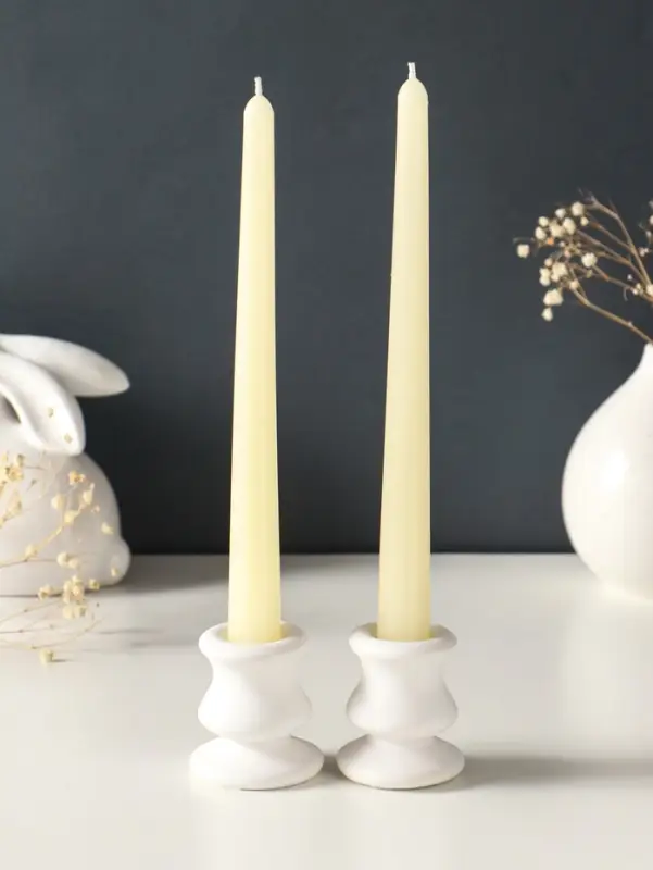 Набор свечей античных, 2.3&times;24.5 см, 5 ч, 55 г, 2 шт., слоновая кость