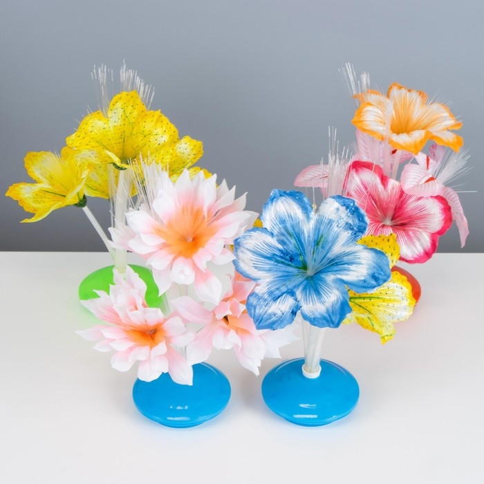 Ночник  Ночник "Яркие цветы" LED от батареек 3АА h=22 см МИКС RISALUX