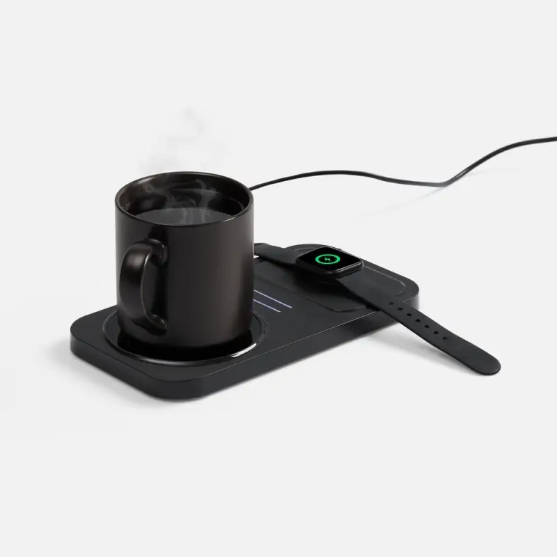 Беспроводное зарядное устройство с подогревом кружки Hot Task, черное Беспроводное зарядное устройство с подогревом кружки Hot Task, черное