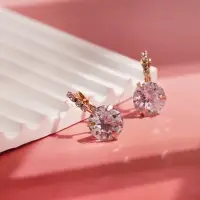 Серьги со стразами &laquo;Циркония&raquo; мини, круг, белые в золоте