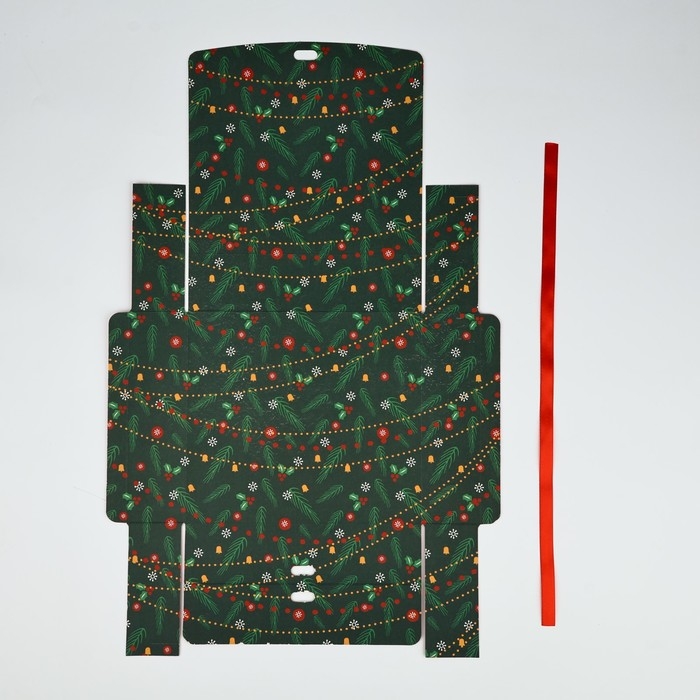 Коробка подарочная новогодняя складная двухсторонняя «Новогодние истории», 20 х 18 х 5 см, БЕЗ ЛЕНТЫ, Новый год Коробка подарочная новогодняя складная двухсторонняя «Новогодние истории», 20 х 18 х 5 см, БЕЗ ЛЕНТЫ, Новый год