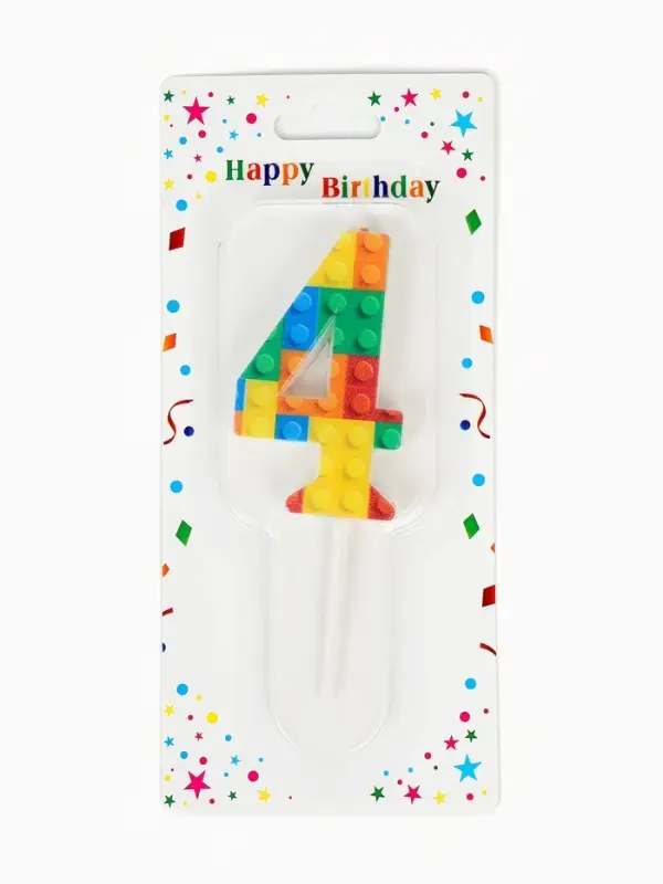 Свеча для торта "Лего" цифра 4
