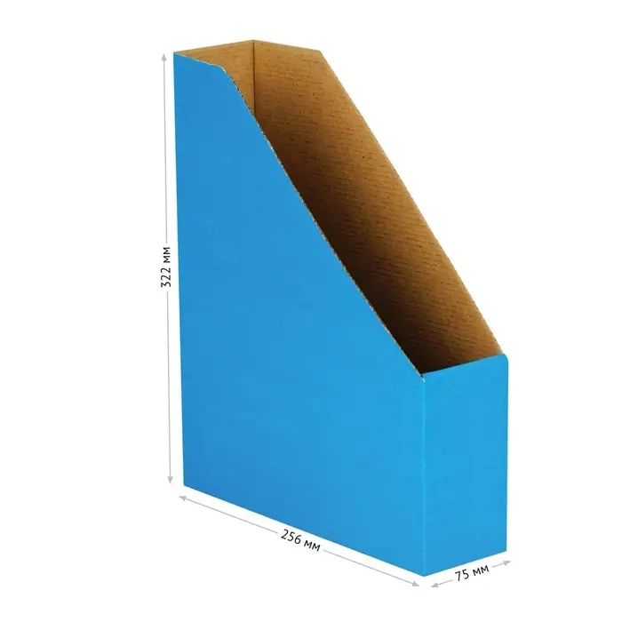 Накопитель-лоток архивный, микрогофрокартон, 75 мм, синий