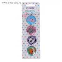 Магниты для досок с дизайном 30 мм, 4 штуки, deVENTE 100% Cute, в картонном блистере