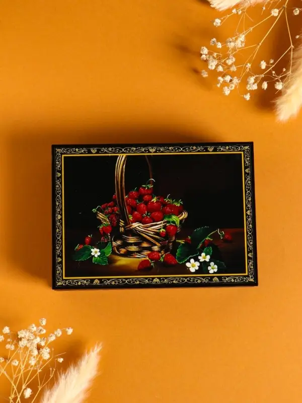 Шкатулка «Ягоды», 10×14 см, лаковая миниатюра