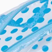 Косметичка-сумка на молнии для бассейна, с ручками, в горох, голубая