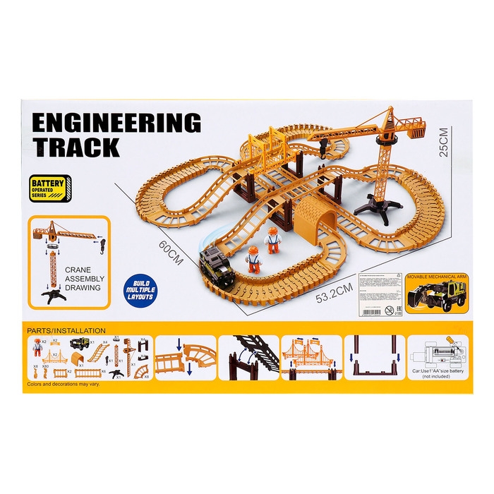 Автотрек «Стройка», с машинкой, краном и фигурками, работает от батареек Автотрек «Стройка», с машинкой, краном и фигурками, работает от батареек