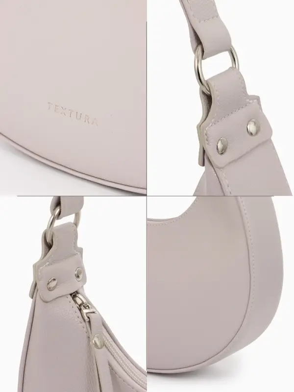 Сумка женская багет TEXTURA на молнии, 28&times;6.5&times;15 см, тёмно-бежевая