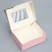 Кондитерская упаковка, коробка с ламинацией &laquo;Тюльпаны&raquo;, 10&times;8&times;3.5 см