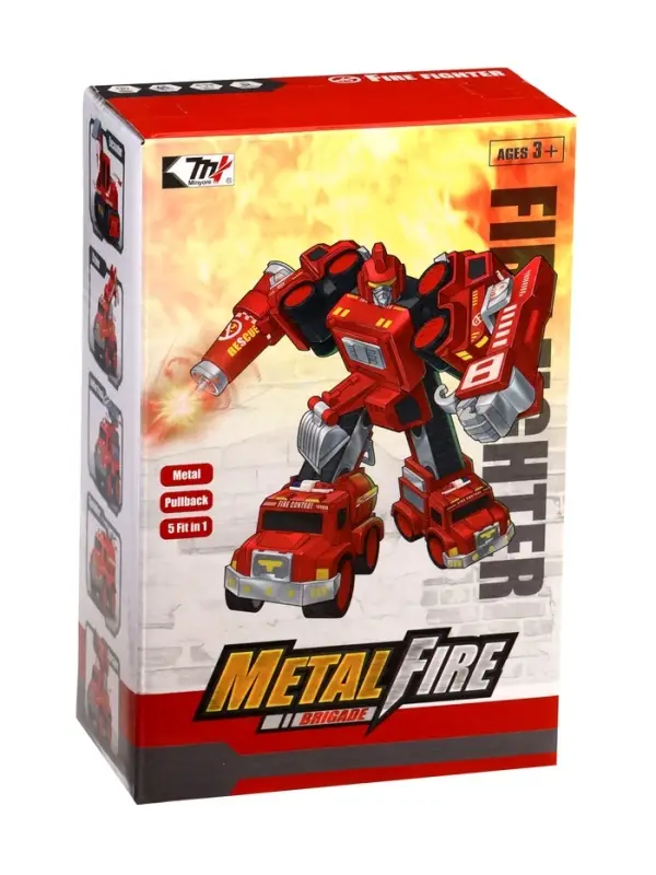 Робот-трансформер «Огнеборец» 5в1, собирается из 5 машинок, подвижные детали Робот-трансформер «Огнеборец» 5в1, собирается из 5 машинок, подвижные детали