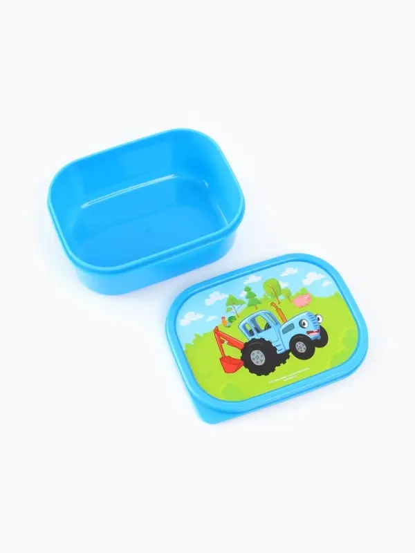 Ланч-бокс прямоугольный, 500 мл, Синий трактор