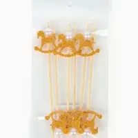 Шпажки "Лошадка" золотая, набор 6 шт.