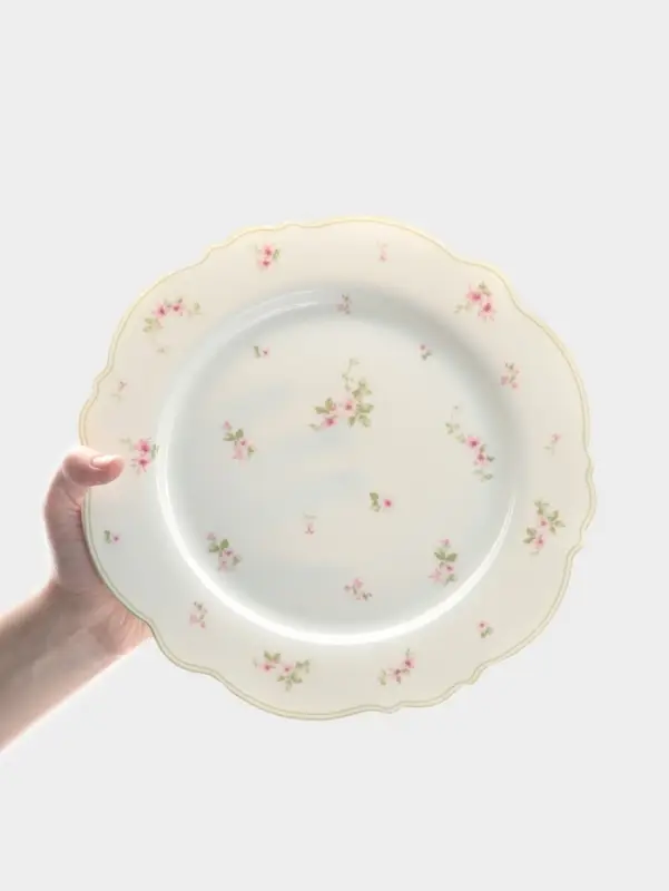 Тарелка глубокая WY Spring flowers, 220 мл, d=21.5 см, фарфор, белая