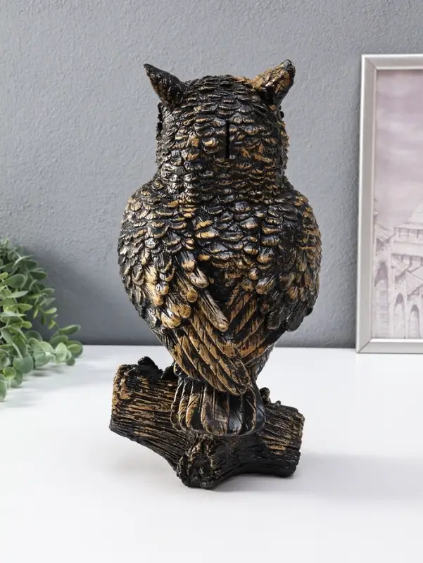 Копилка "Филин" 35 см, античный