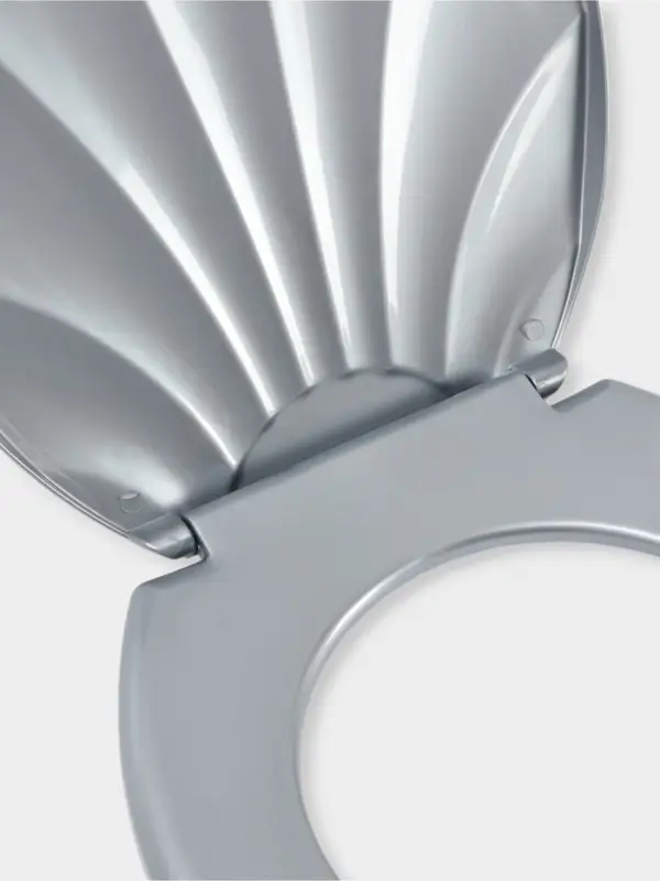 Сиденье для унитаза &laquo;Ракушка&raquo;, 44&times;37 см, с крышкой, серебристый перламутр