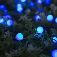 Гирлянда &laquo;Нить&raquo;, 4.5 м, уличная, с насадками &laquo;Шарик&raquo;, IP44, 30 LED, 2 режима, солнечная батарея, тёмная нить, свечение синие