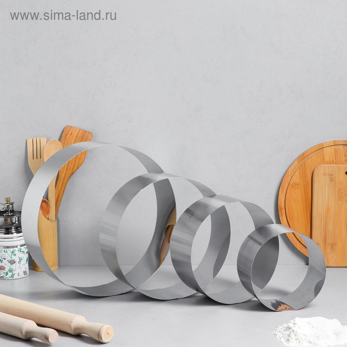 Набор форм для выпечки и выкладки «Круг», d-30, h-8,5 см, 4 шт Набор форм для выпечки и выкладки «Круг», d-30, h-8,5 см, 4 шт