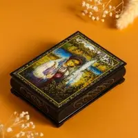 Шкатулка «Русская красавица», 10×14 см, лаковая миниатюра