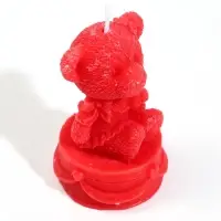 Свеча декоративная "Мишуля" 5,5х5х8,5 см, 6 ч, красный