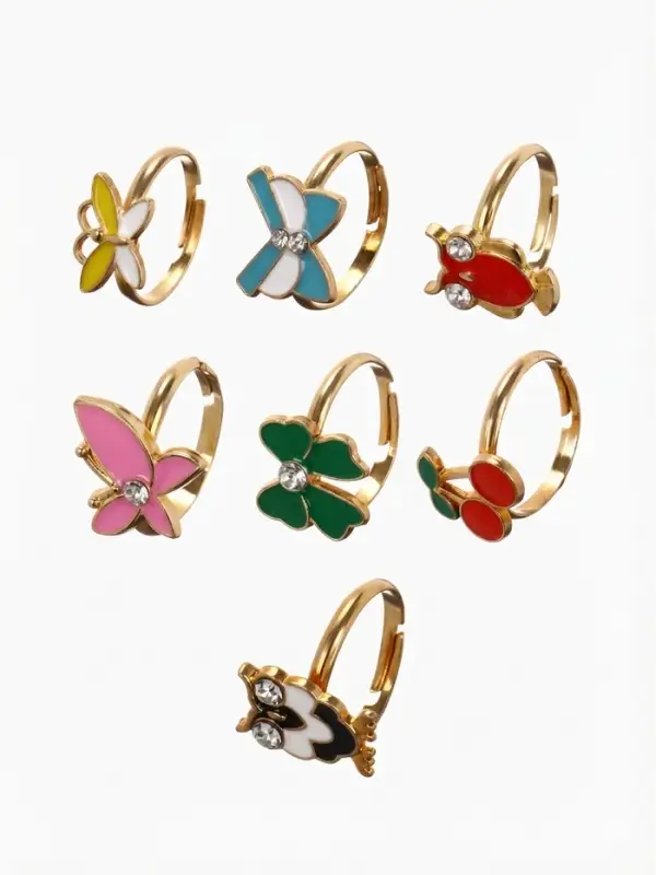 Кольцо &laquo;Выбражулька. Бантики и Вишня&raquo;, эмаль, форма МИКС, цвет МИКС, безразмерное