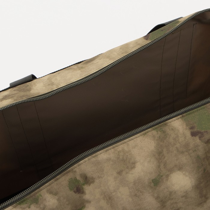 Сумка дорожная на молнии, 3 наружных кармана, длинный ремень, цвет камуфляж/зелёный Сумка дорожная на молнии, 3 наружных кармана, длинный ремень, цвет камуфляж/зелёный