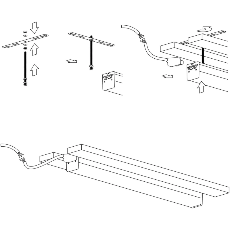 Светильник светодиодный линейный, универсальный, 30Вт, 4000К, IP40, чёрн