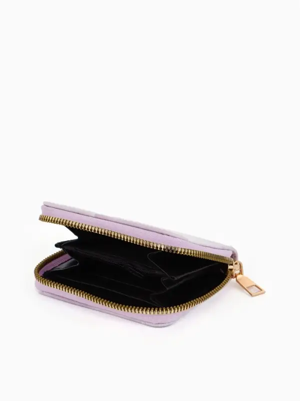 Кошелёк женский на молнии, 8.5&times;2.5&times;10.5 см, розовый