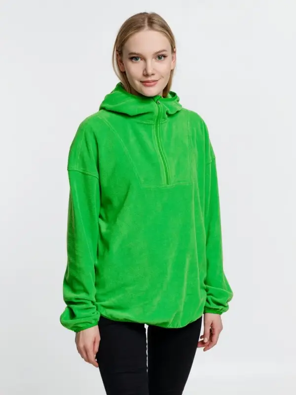 Анорак флисовый унисекс Fliska, зеленое яблоко, размер XS/S Анорак флисовый унисекс Fliska, зеленое яблоко, размер XS/S