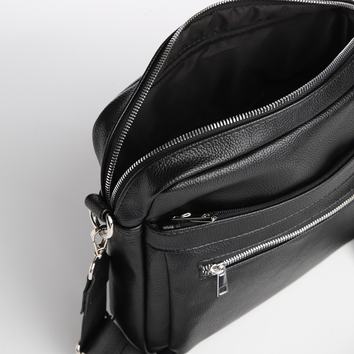 Сумка мужская через плечо TEXTURA, искусственная кожа, цвет чёрный Сумка мужская через плечо TEXTURA, искусственная кожа, цвет чёрный